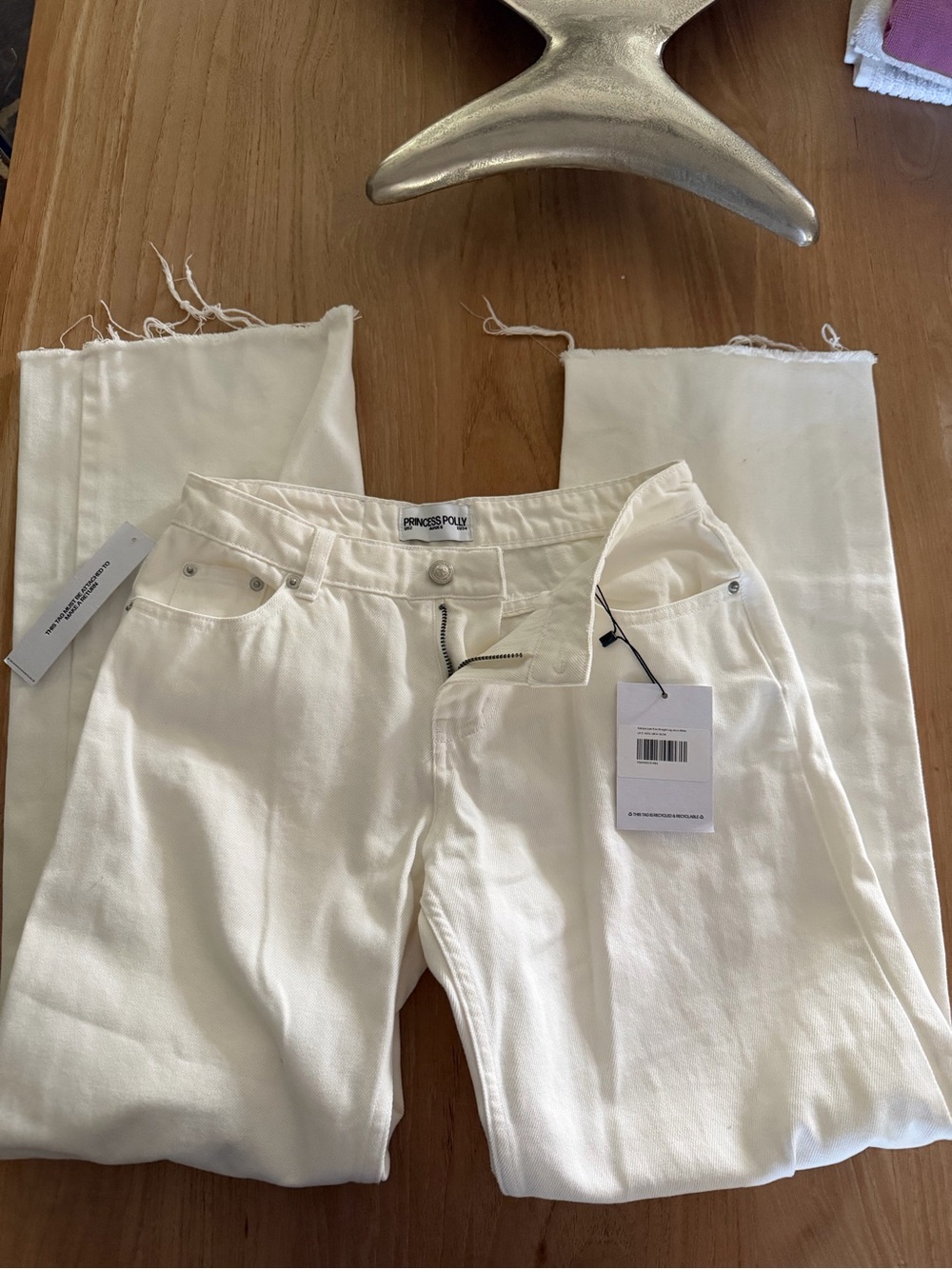 Princess Polly White High-Rise Straight Leg Jeans